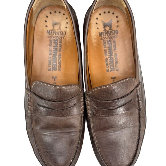 Mephisto Spinnaker Brown Leather Slip On Penny Loafer Boat Deck Shoe Men 9.5 main image 5